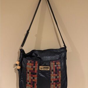 Black and Brown Women's Vintage Crossbody Renaissance Bag